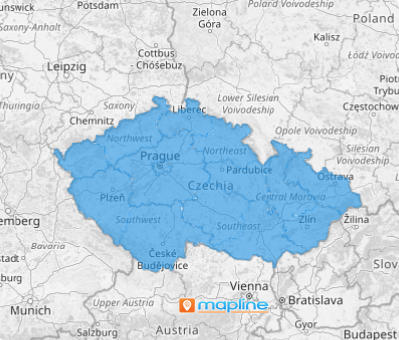 Map of Czech Republic regions
