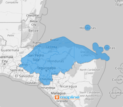 Map of Honduras departments 
