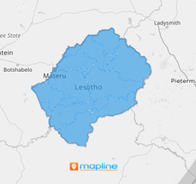 Map of Lesotho districts 