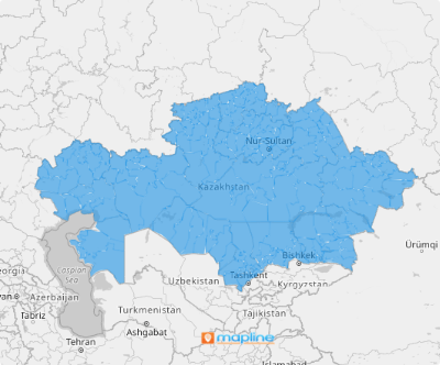 Map of Kazakhstan districts 