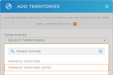 Add France cantons to your map in Mapline