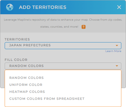 Color-code your Japan prefectures territory seconds