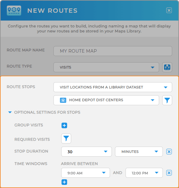 Configure Route Stops