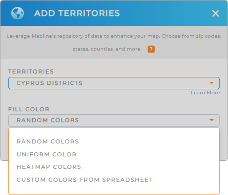 Color-code your  Cyrus districts territory map in seconds