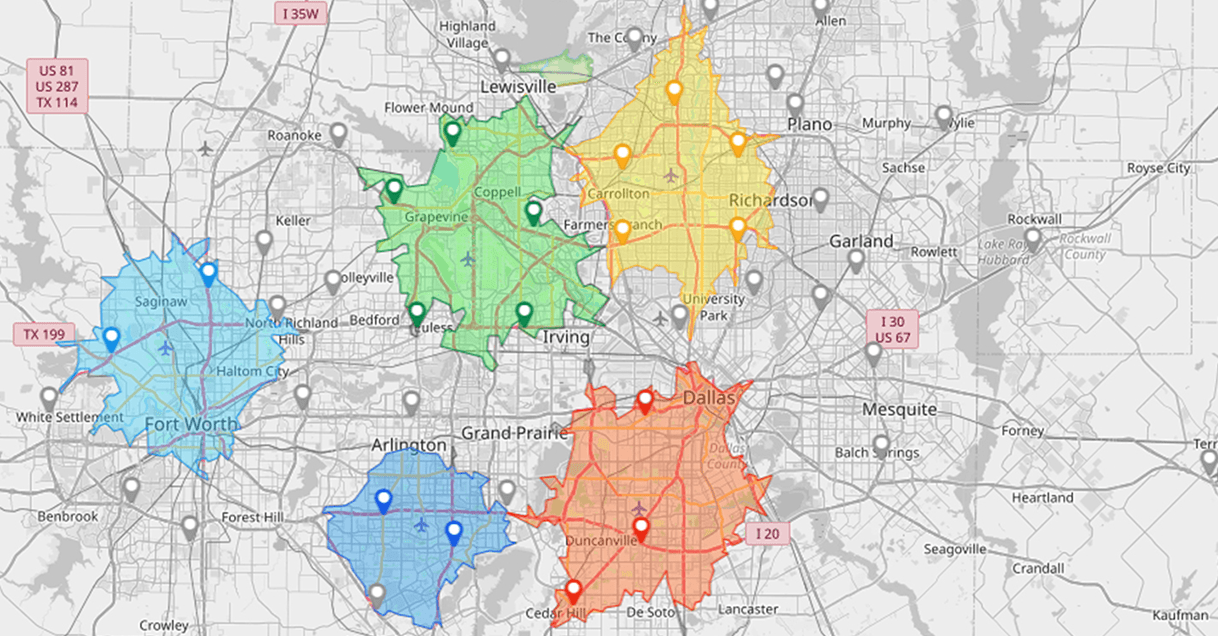 Easily visualize customer segments on your Mapline map