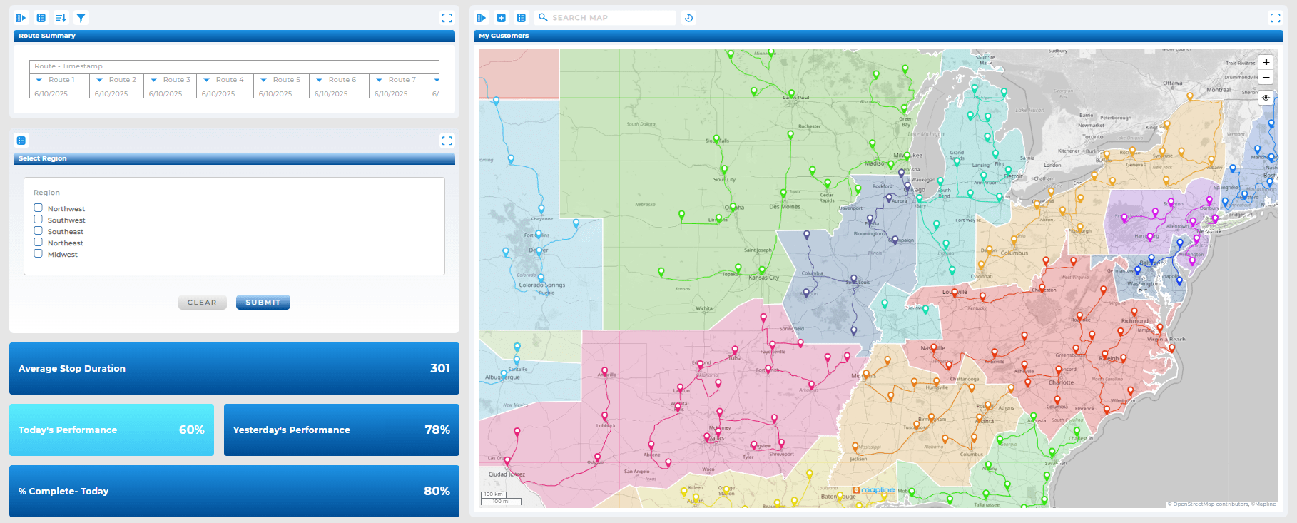 Generate route reports on demand