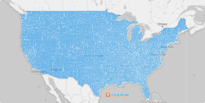 Map of  U.S. counties