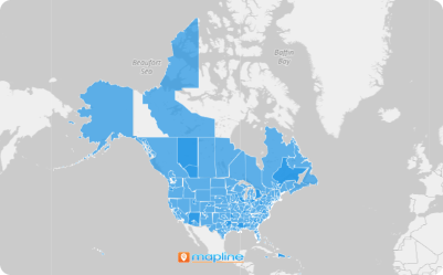 Map of  U.S. area codes 