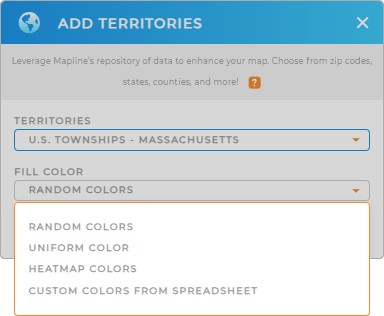 Color-code your U.S. Townships territory map in seconds