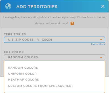 Color-code your U.S. zip codes territory map in seconds